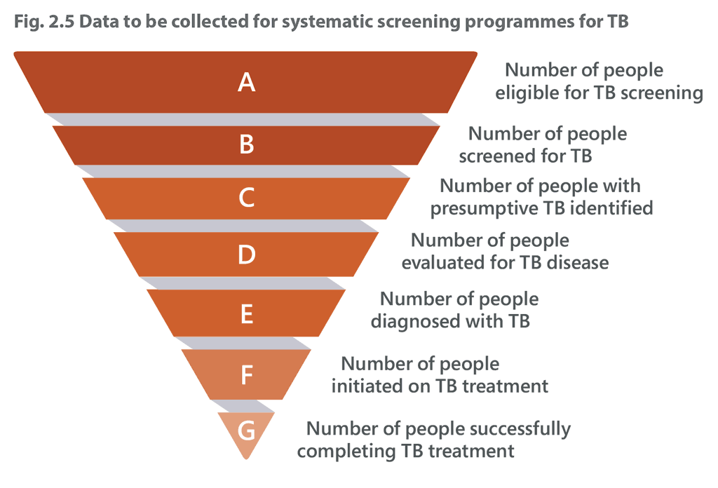  Data to be collected for systematic screening programmes for TB 