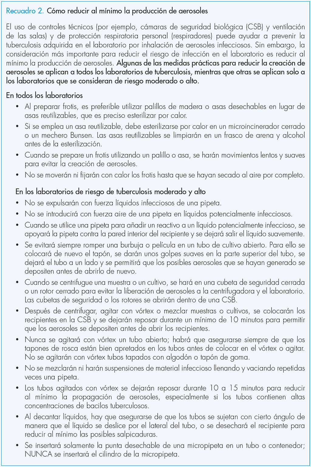  How to minimize the production of aerosols